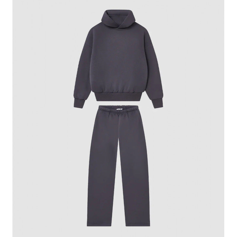 Kvinders hyggelige sweatshirt og bukser sæt med høj krave og afslappet pasform Skovae