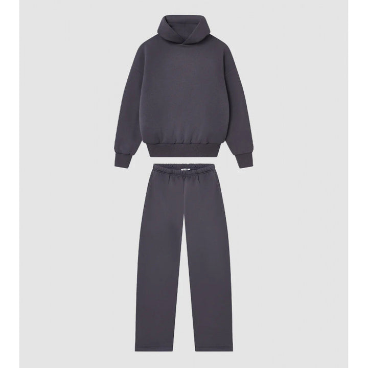 Kvinders hyggelige sweatshirt og bukser sæt med høj krave og afslappet pasform Skovae