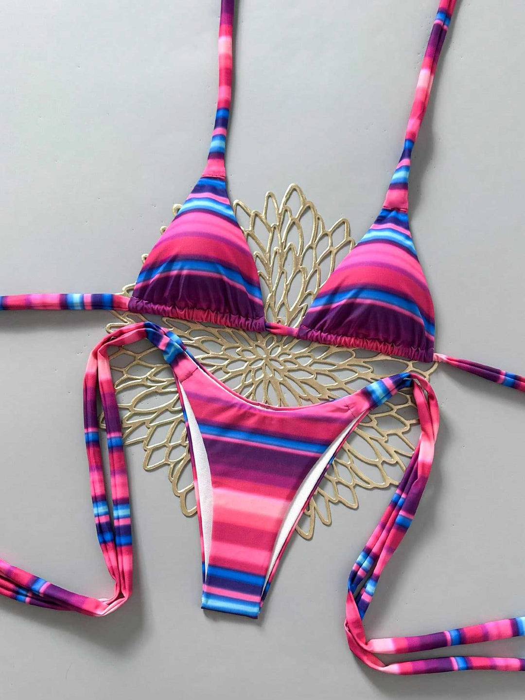 Dame Triangel-Bikini med justerbare stropper Skovae