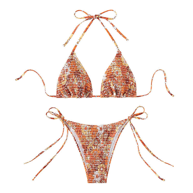 Dame Triangle-Bikini med legesygt blomsterdesign Skovae