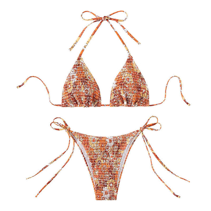 Dame Triangle-Bikini med legesygt blomsterdesign Skovae