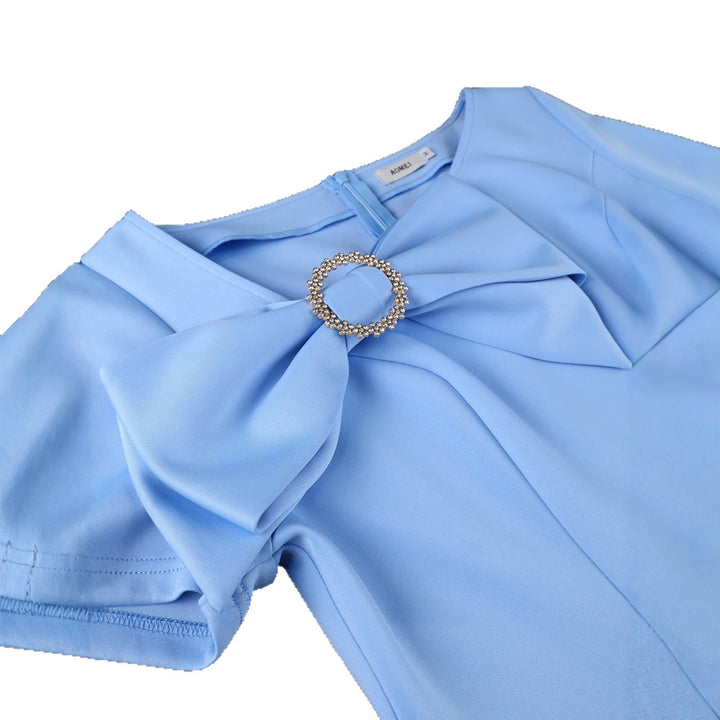 Dame pencil dress with elegant bow Skovae