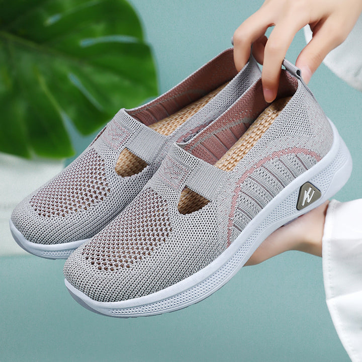 Dame Airy Slip-On Fitness Sneakers med åndbart strikovermateriale Stilla