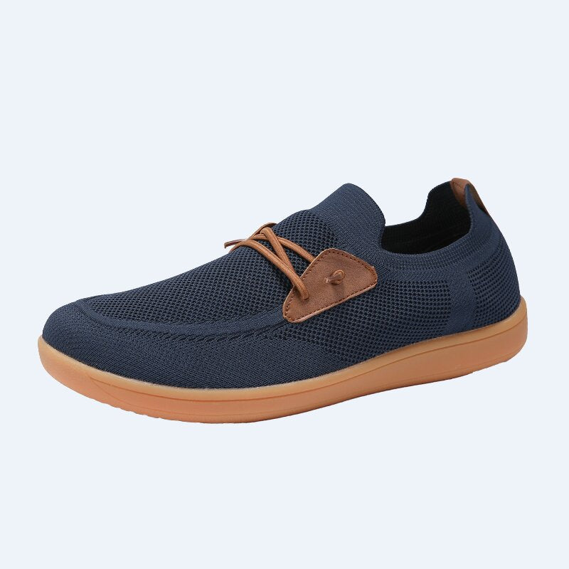 Herrer nan åndbar strik-sudersneaker med elastisk indgange og dämpende let sål Skovae