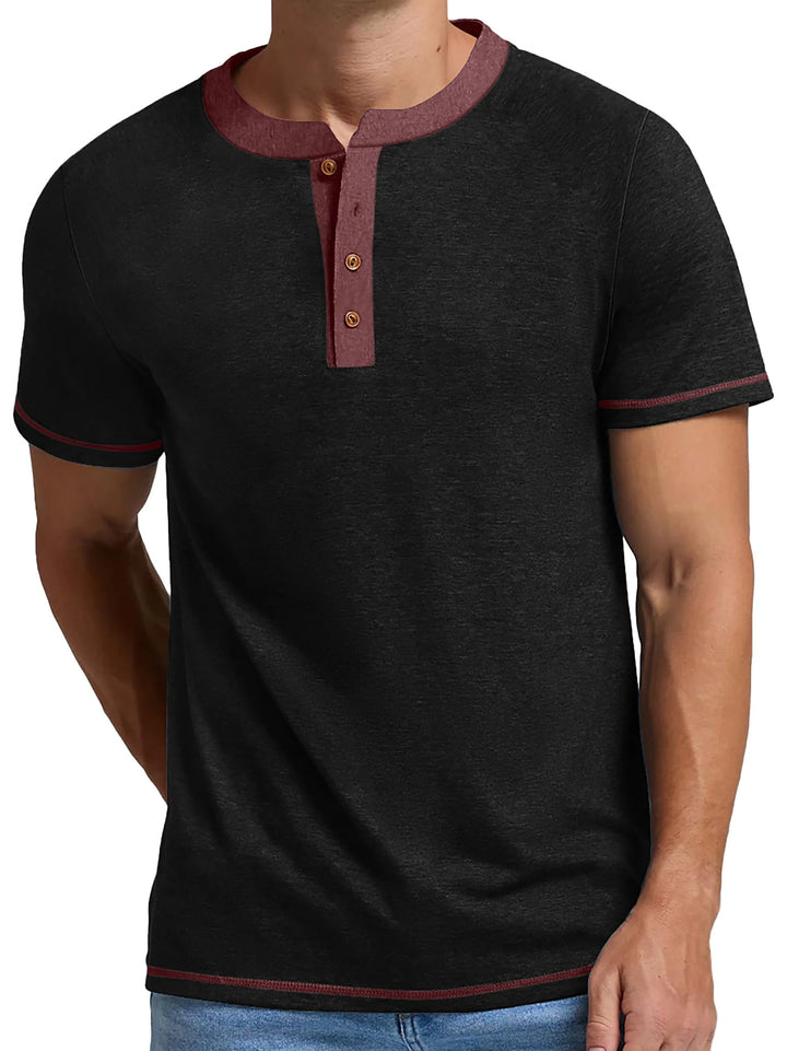 Herre Casual Kortærmet Henley T-Shirt Stilla