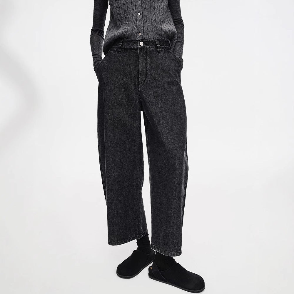 Dame vidde Denim-jeans med høj talje og afslappet snit Stilla