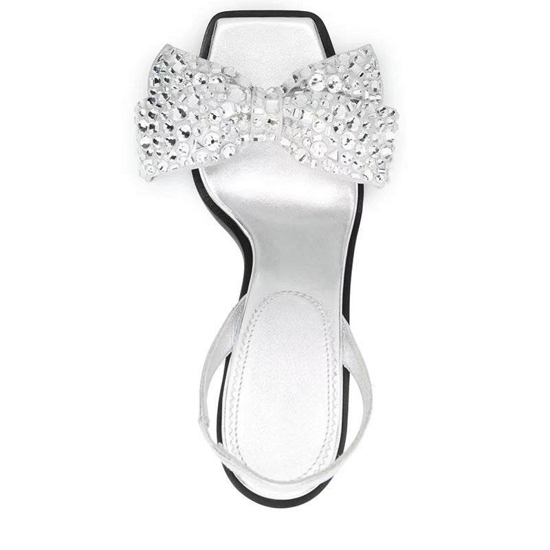 Femme Stylish Strass-dekoreret Slingback-hæle Stilla