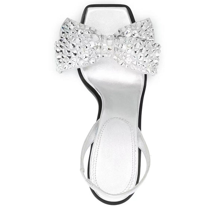 Femme Stylish Strass-dekoreret Slingback-hæle Stilla