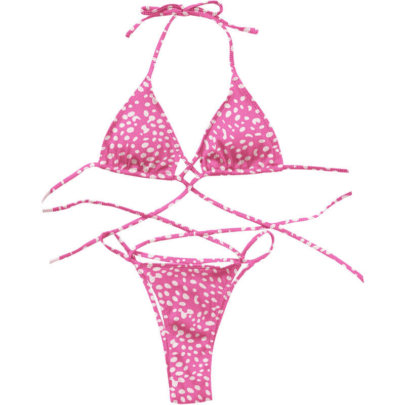Dame triangle bikini med criss-cross-design Skovae