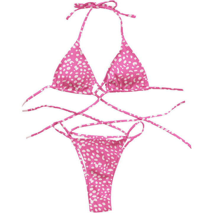 Dame triangle bikini med criss-cross-design Skovae