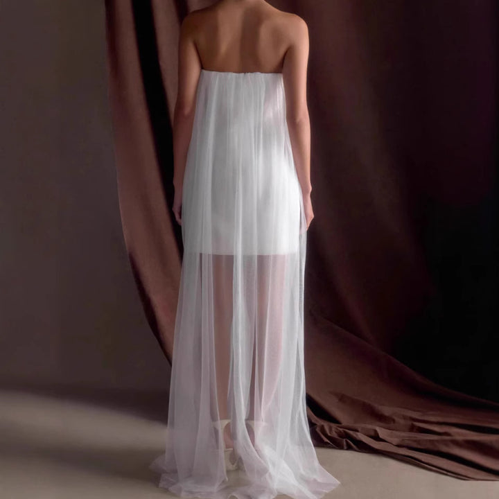 Femme Elegante Stropfri Tyllkjole Stilla
