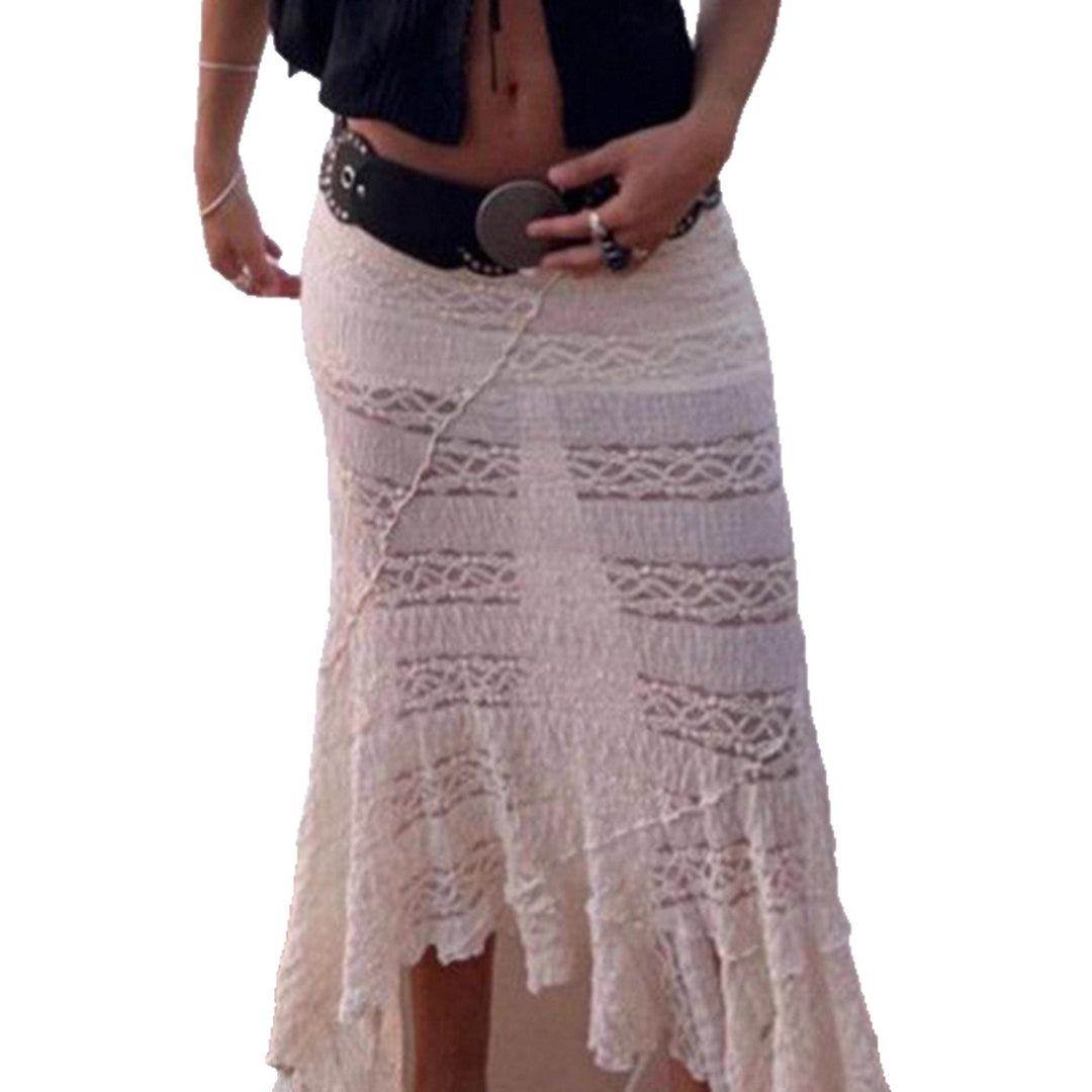Damen Asymmetrischer Spitzenrock mit elegantem Design und fließendem Schnitt Skovae