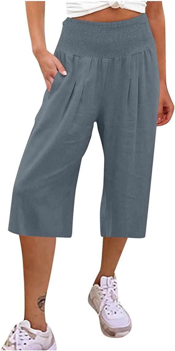 Damer Elegant løs Culotte med elastisk bælt og folder Stilla