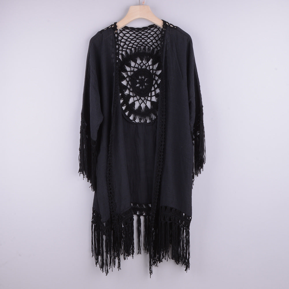 Dame luftig Kimono med frynset detaljer Stilla