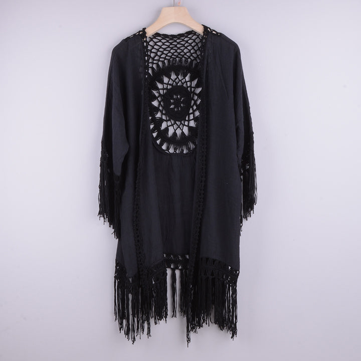 Dame luftig Kimono med frynset detaljer Stilla