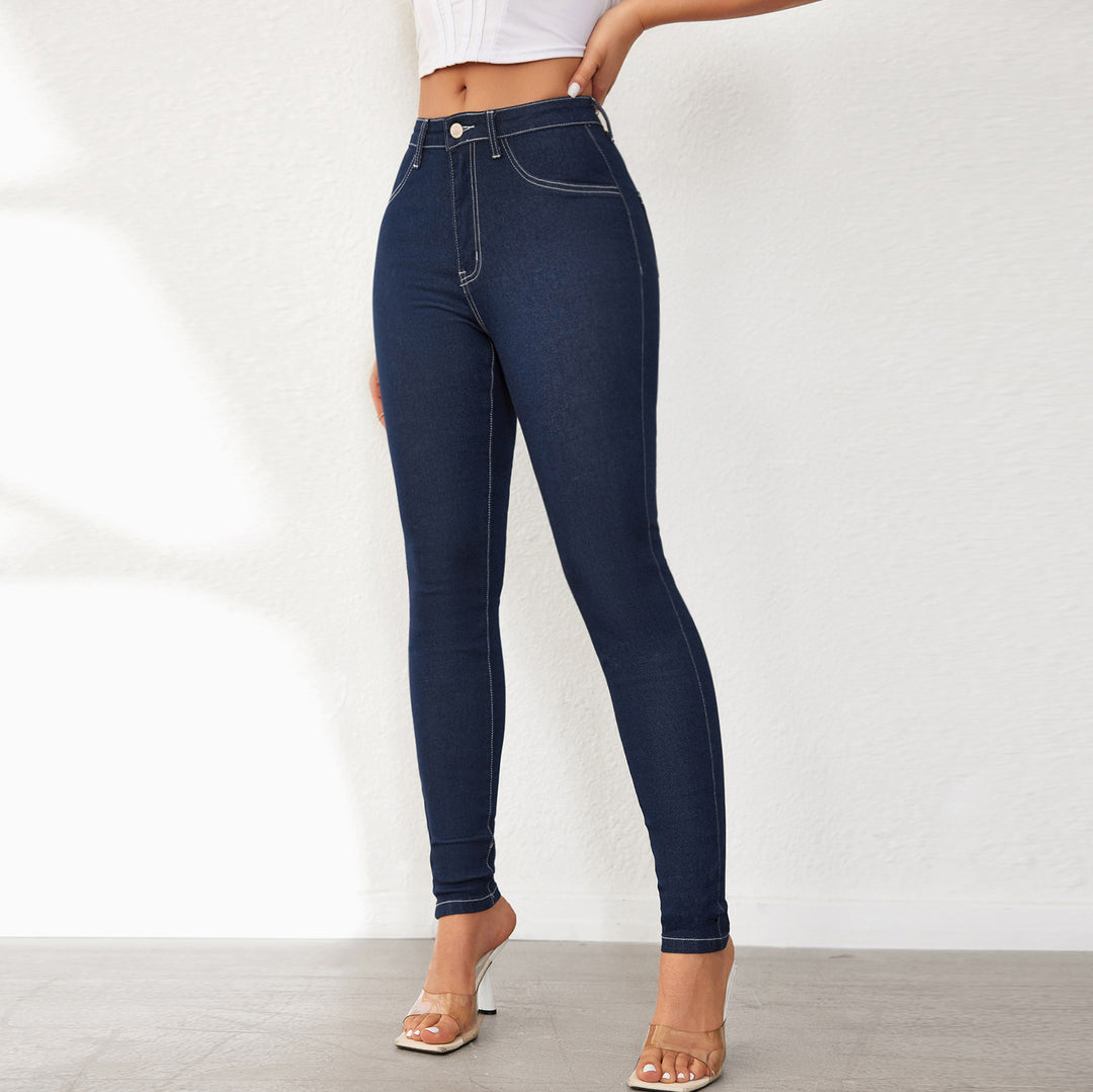 Dame højtaljede skinny jeans med komfortabel stræk og betont pasform Stilla