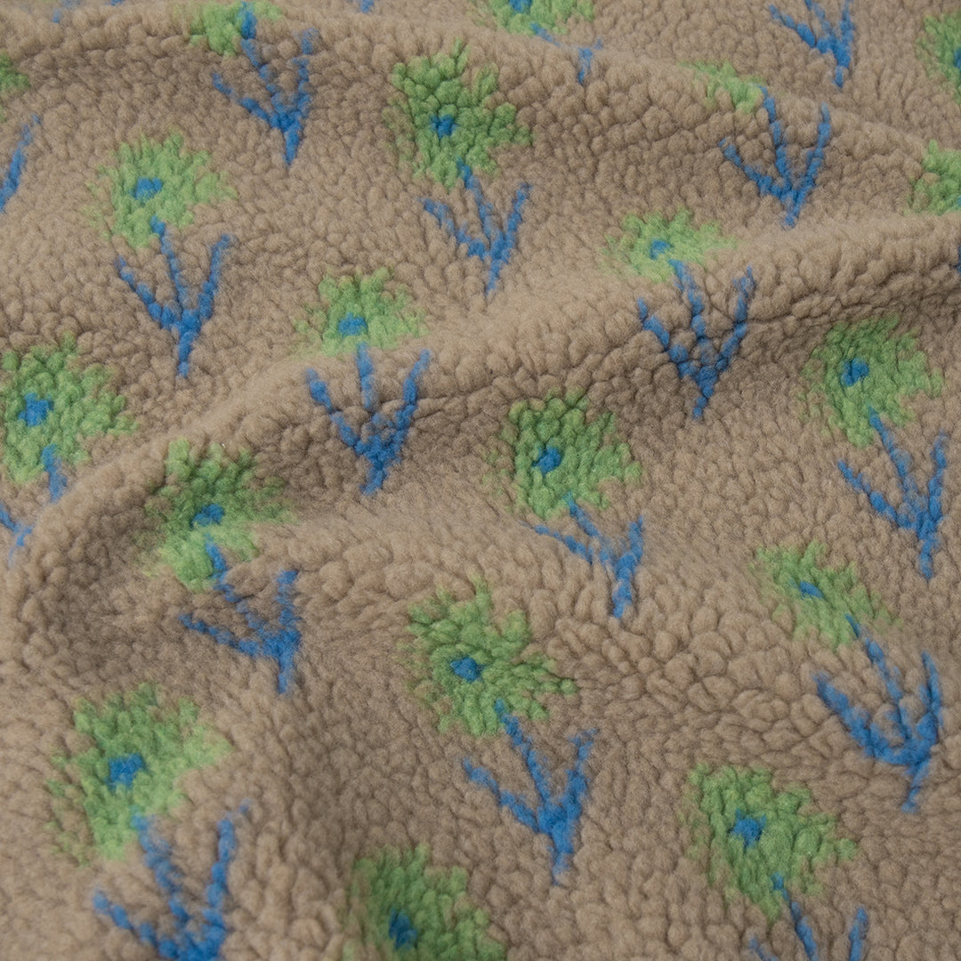 Dame fleece pullover med blomsterprint og høj krave Stilla