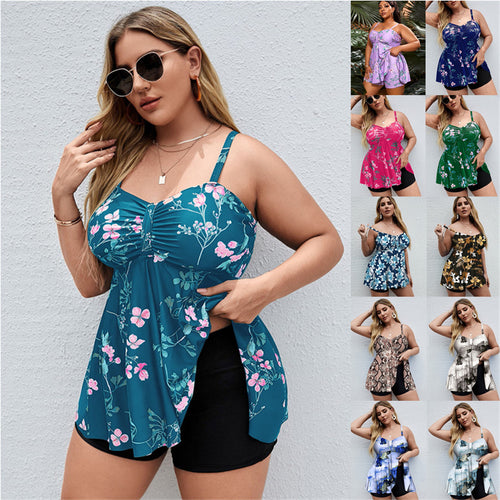 Dame Tankini med smigrende design og integrerede shorts Skovae