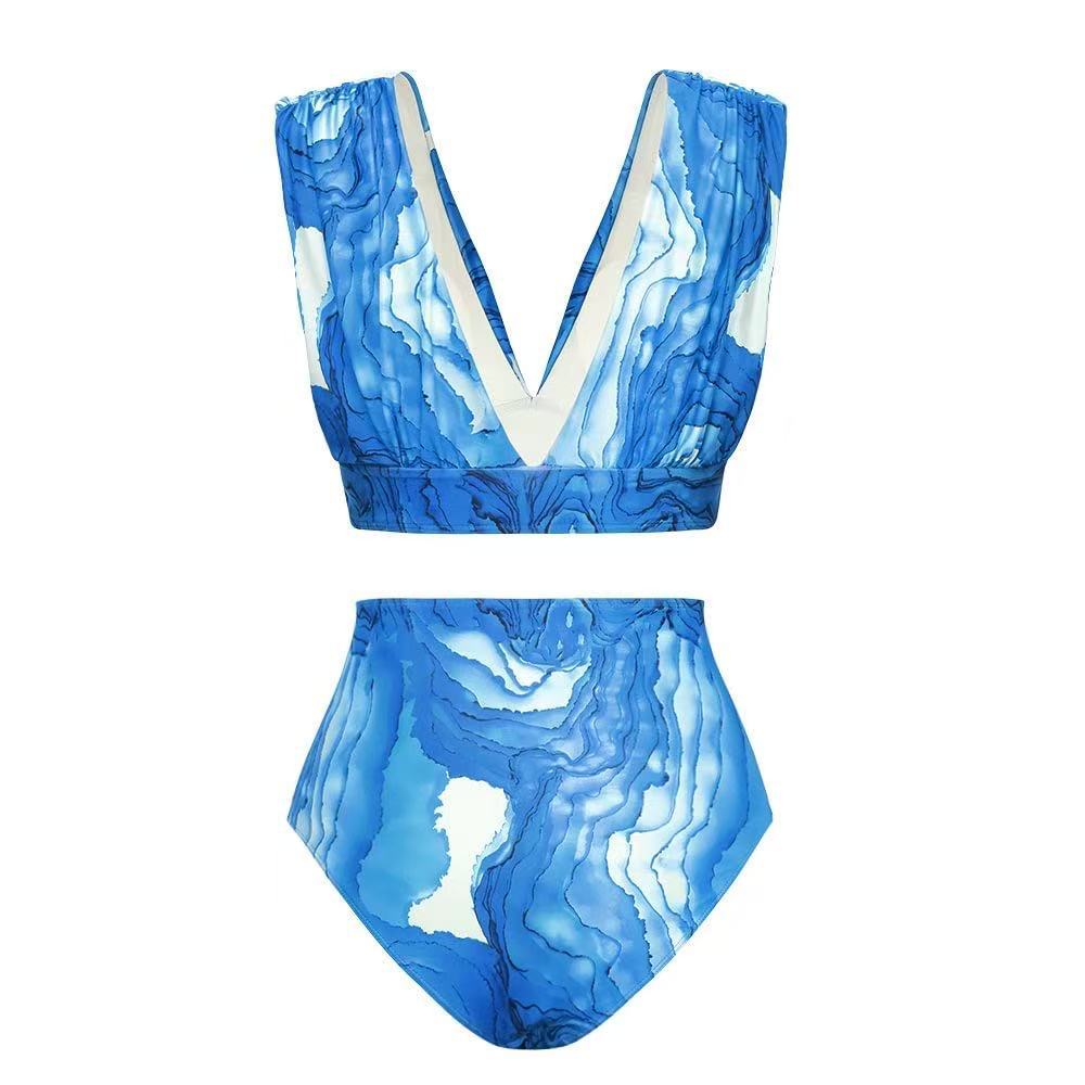 Dame bikini-sæt med figursyet top og elegant omslagsskørt Stilla