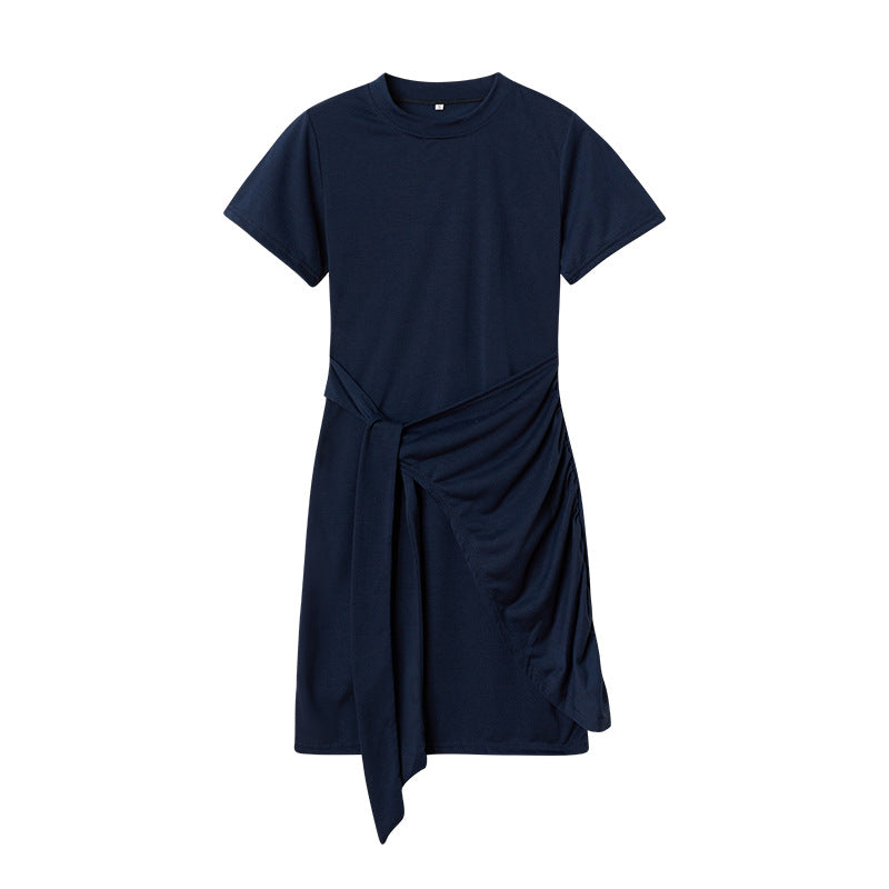 Dame Fritids Draperet T-Shirt Kjole Stilla