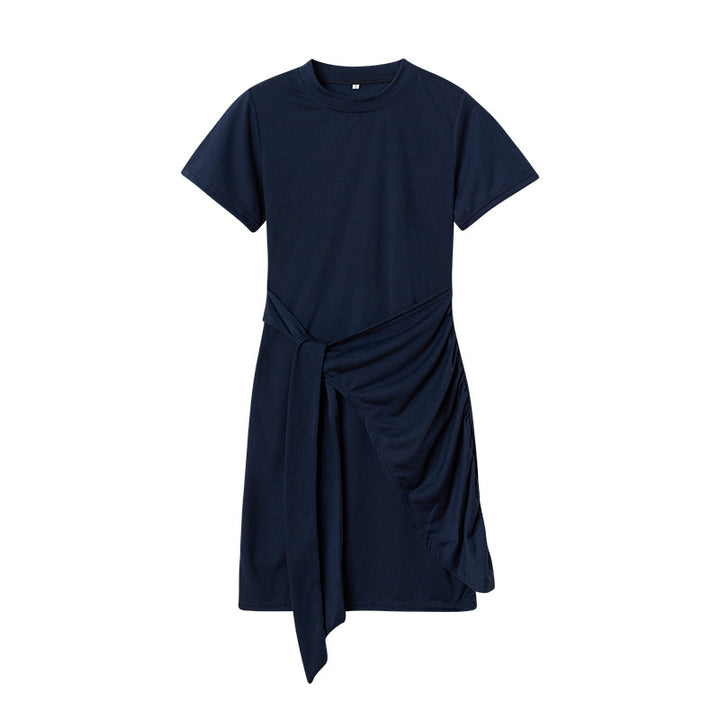Dame Fritids Draperet T-Shirt Kjole Stilla