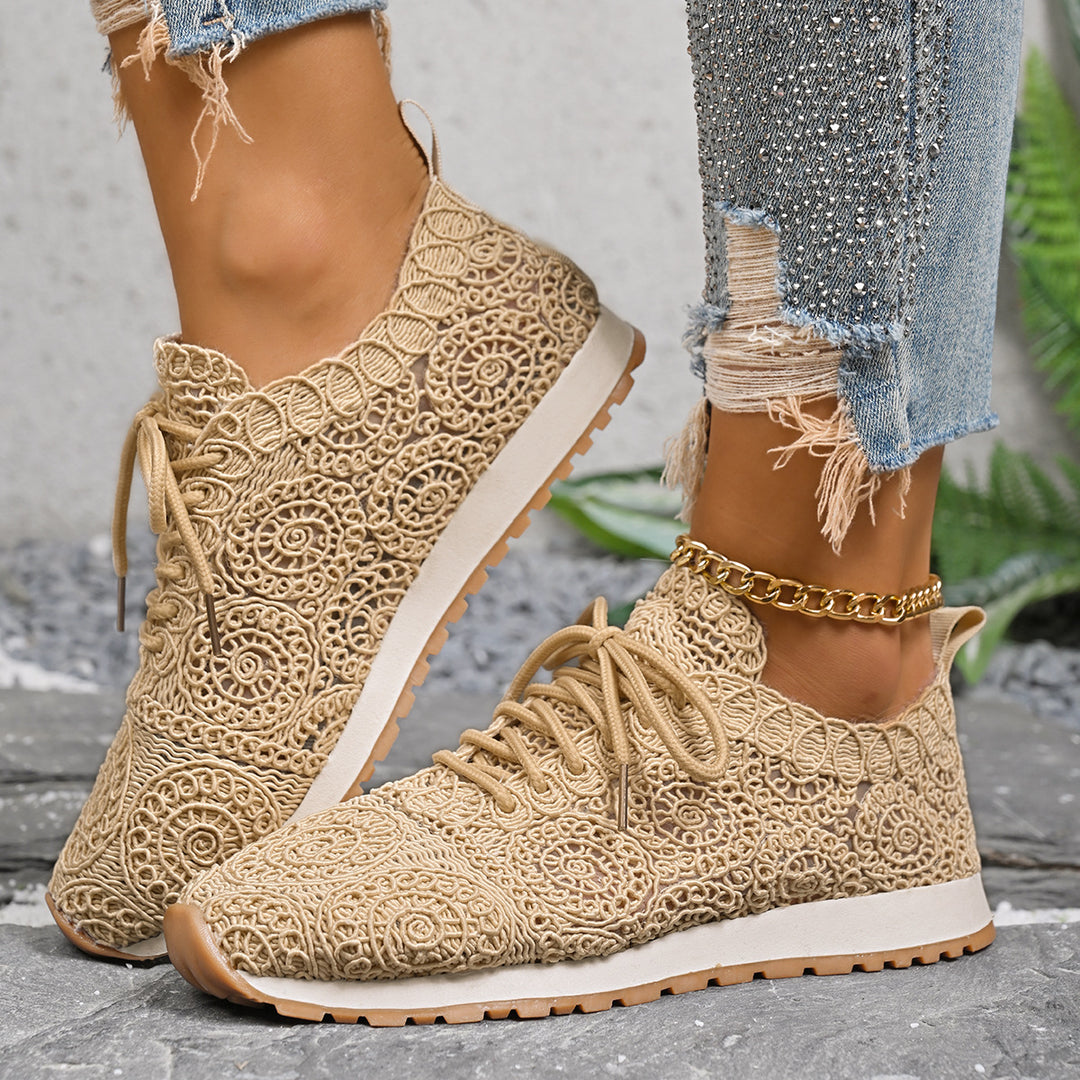 Dame Åndbare Sneakers med trendy mønster Stilla
