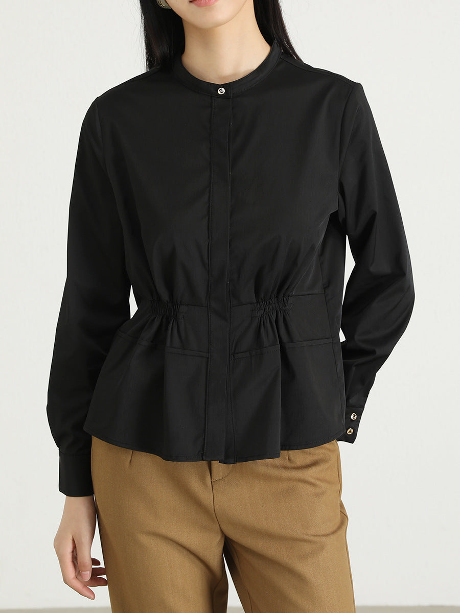 Dame bluse skjorte med elegant snit og talje Stilla
