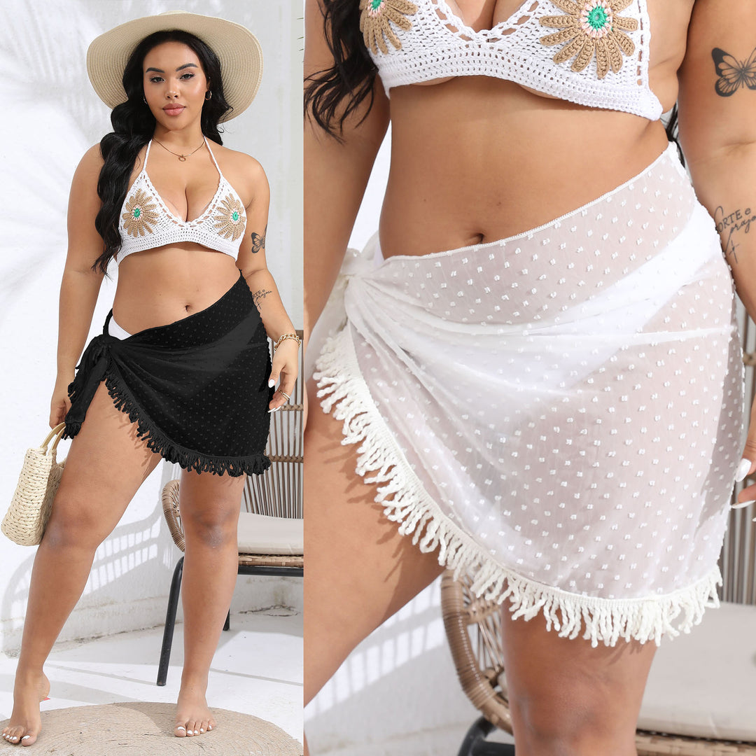 Dame lette strand sarong med frynset kant Skovae