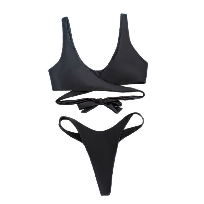 Dame Bikini-sæt med innovativt indpakningsdesign og asymmetrisk stropper Stilla