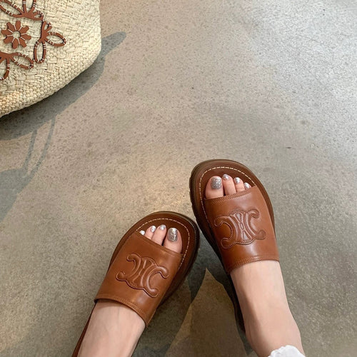 Dame elegante slippers lavet af højkvalitets læder med komfortabel indersål og smart logo-detail Stilla