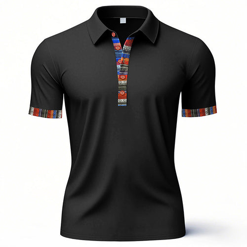 Herre polo shirt med farverig krave og ærmekant Stilla