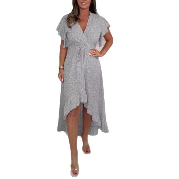 Dame High-Low Flæse Wrap Kjole Stilla