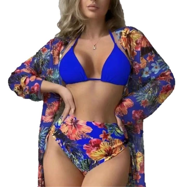 Dame højtaljede bikini-sæt med floralt design Skovae