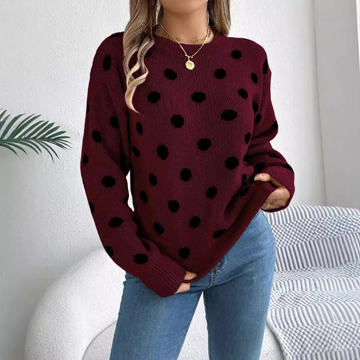 Stilla | Polka Dot Strikpullover