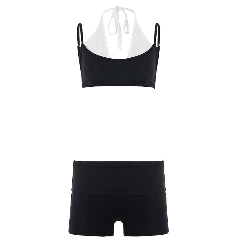 Dame sports-bikini med højtsiddende shorts og justerbare stropper Skovae