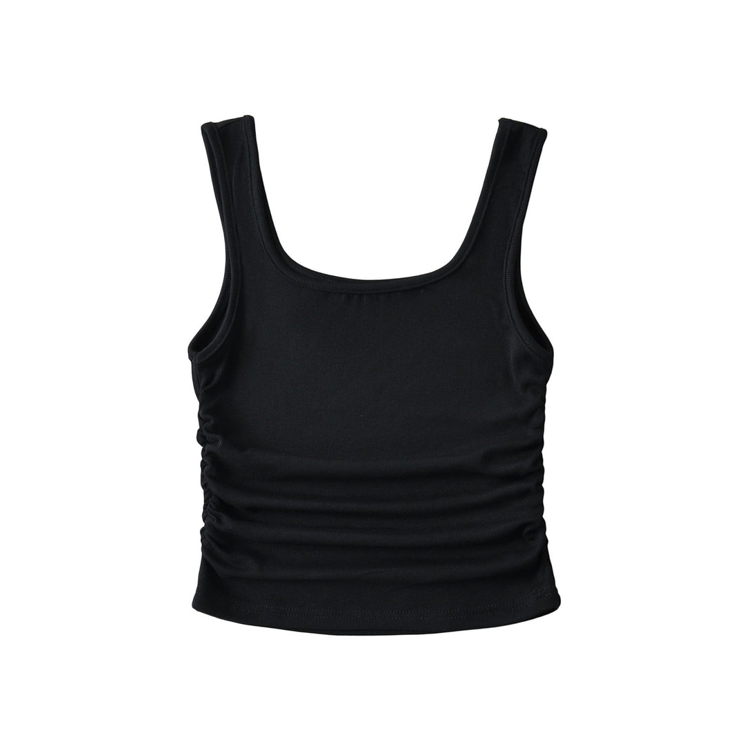 Dame Tanktop med raffinerede ruffles detaljer og elastisk snit Stilla