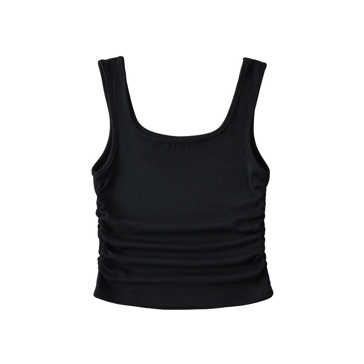 Dame Tanktop med raffinerede ruffles detaljer og elastisk snit Stilla