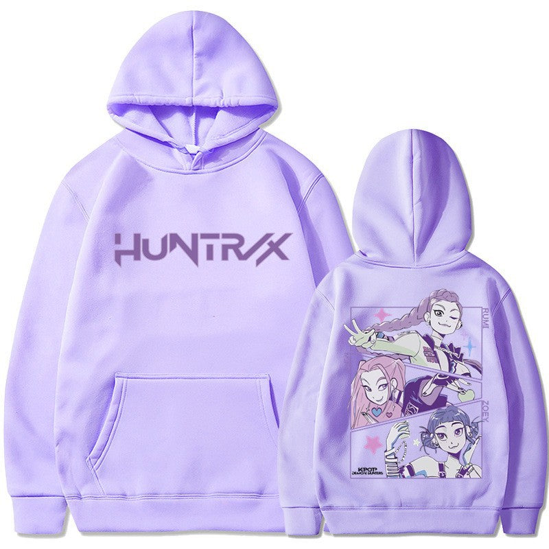 Kvinders hættetrøje med kunstnerisk anime-tryk Skovae