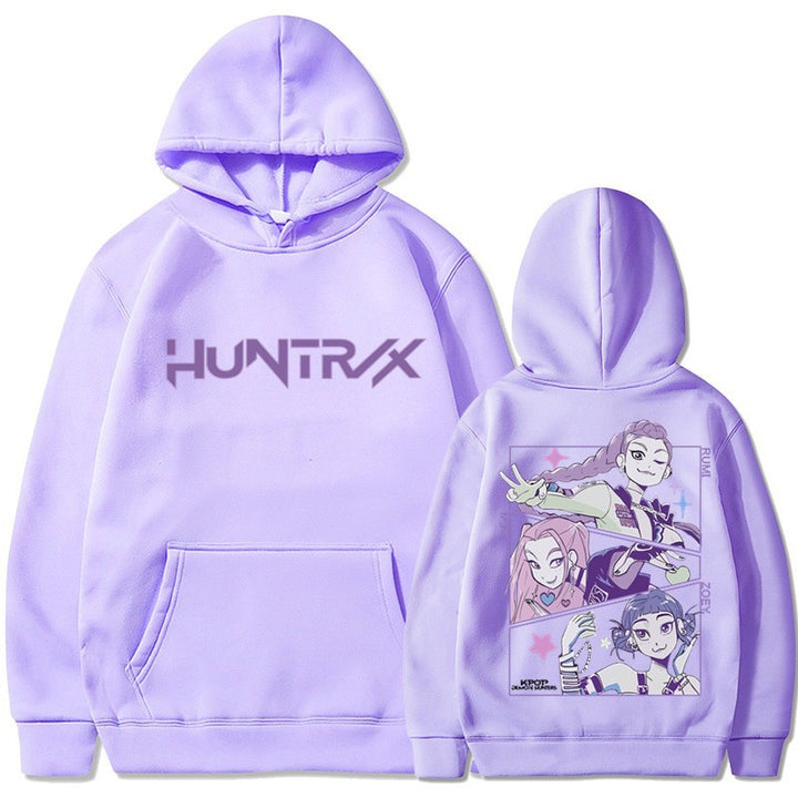 Kvinders hættetrøje med kunstnerisk anime-tryk Skovae
