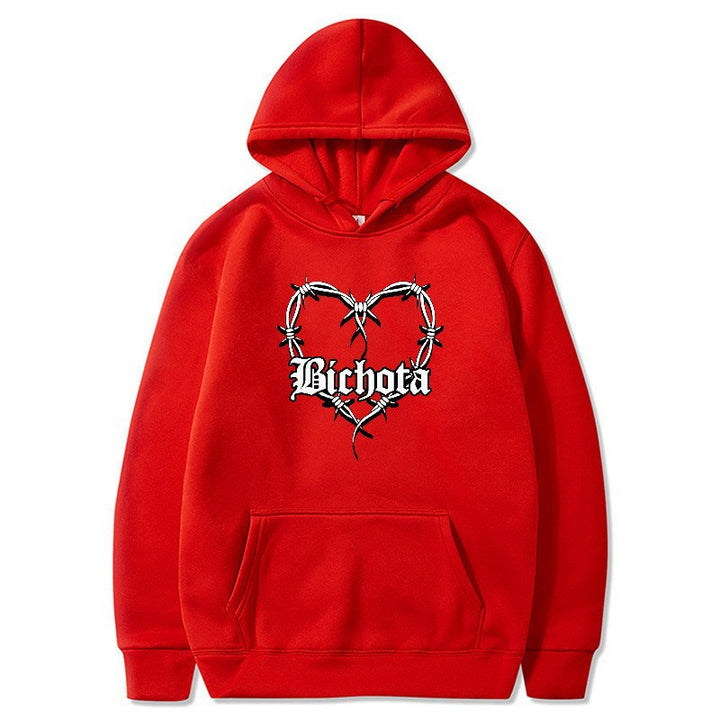 Kvinders hoodie med unikt hjerte design og broderet skrift Skovae