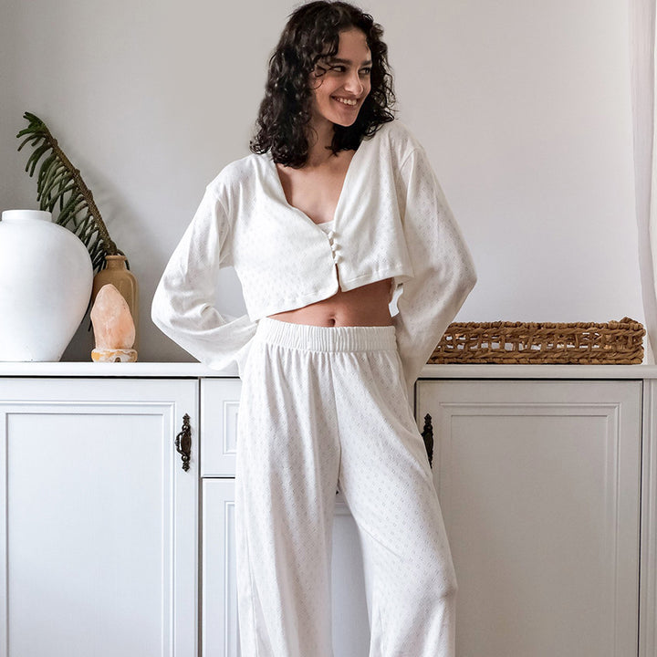 Damer behagelig cropped sweater og yderligere bukser sæt Stilla