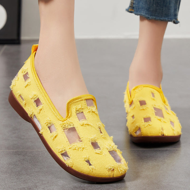Femme Stilfulde Slip-On Fritidssko med Åndbart Cut-Out Design Stilla