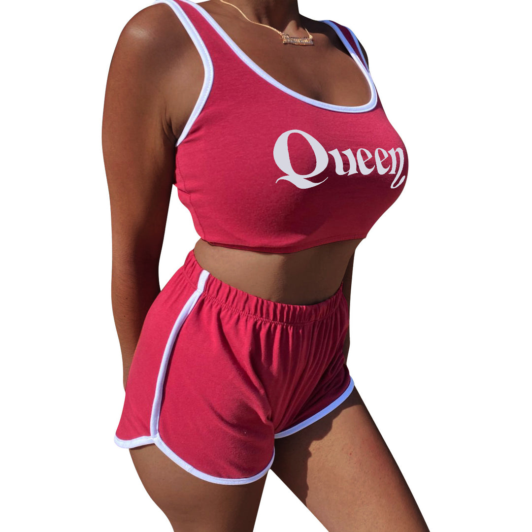 Dame Sportsligt Crop-Top og Shorts Sæt Stilla