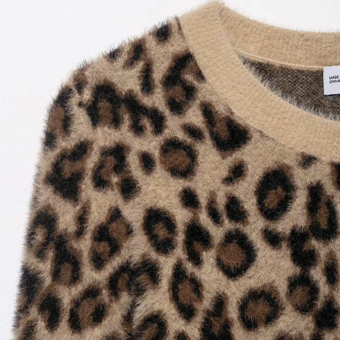 Kvindernes hyggelige pullover i leopardlook Stilla