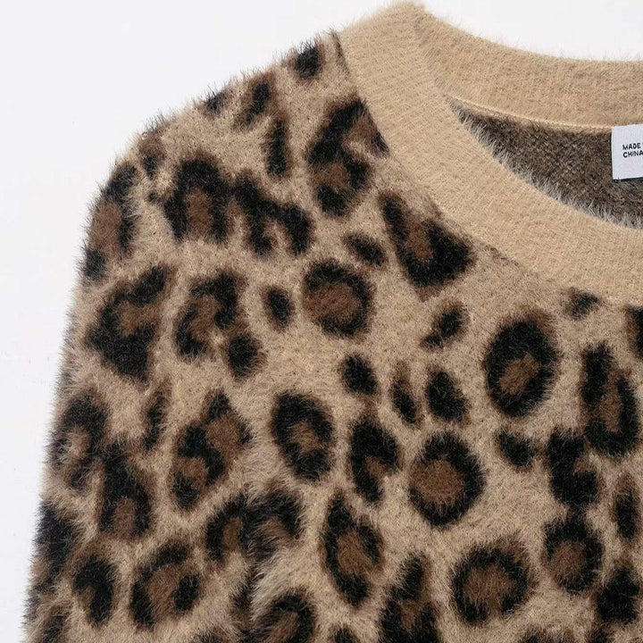 Kvindernes hyggelige pullover i leopardlook Stilla