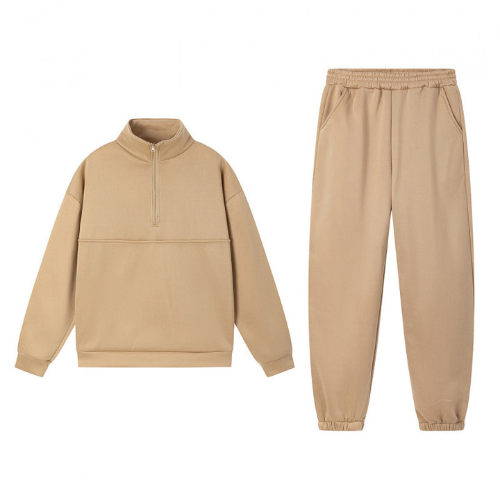 Kvindernes sporty sweatshirt sæt med høj krave og elastiske manchetter Stilla
