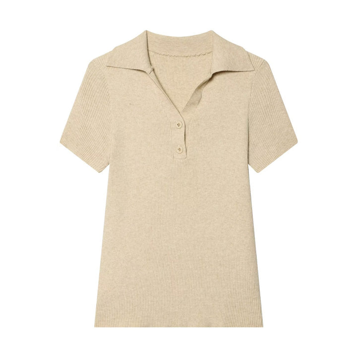 Dame Poloshirt med struktureret stof og eksklusiv krave Skovae