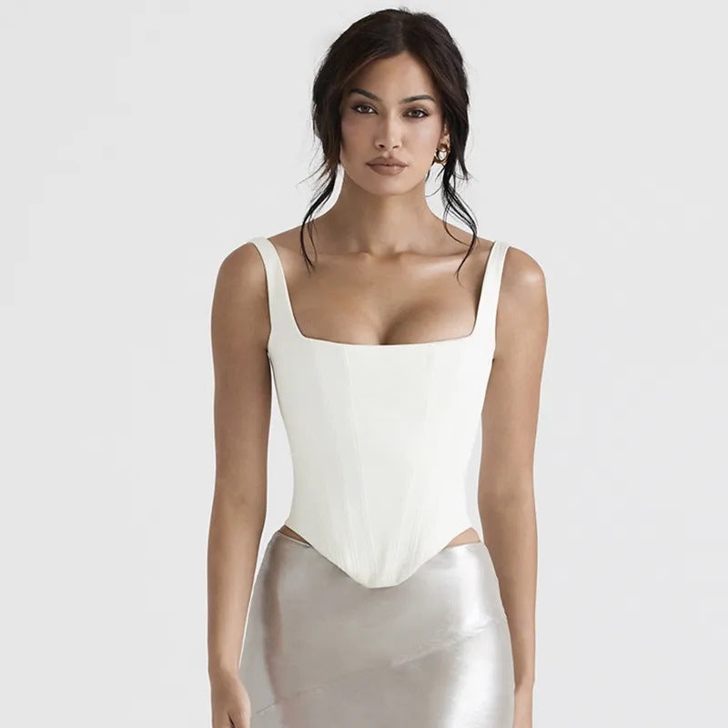 Skovae | Fairy Pink Satin Longline Korselet
