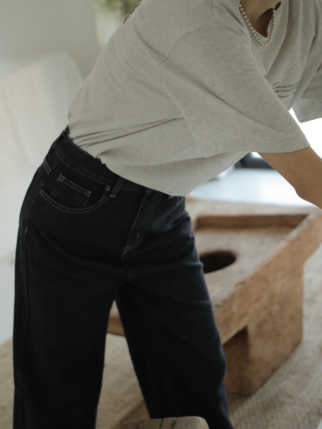 Dame brede High-Waist jeans i afslappet snit med komfortabelt bærekomfort Stilla