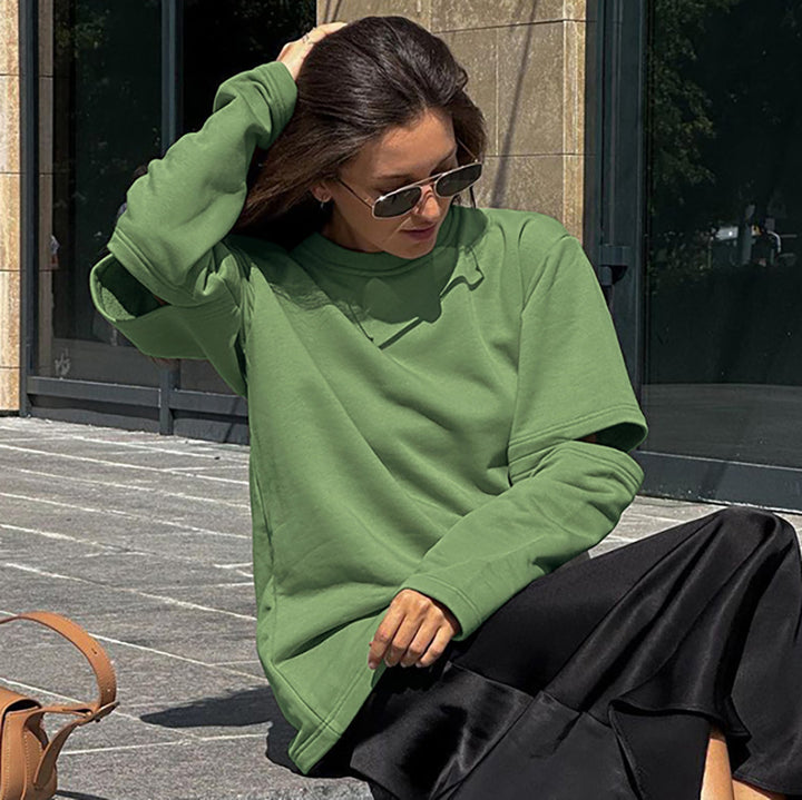 Dame Behagelig Oversized Pullover med splitærmer Stilla